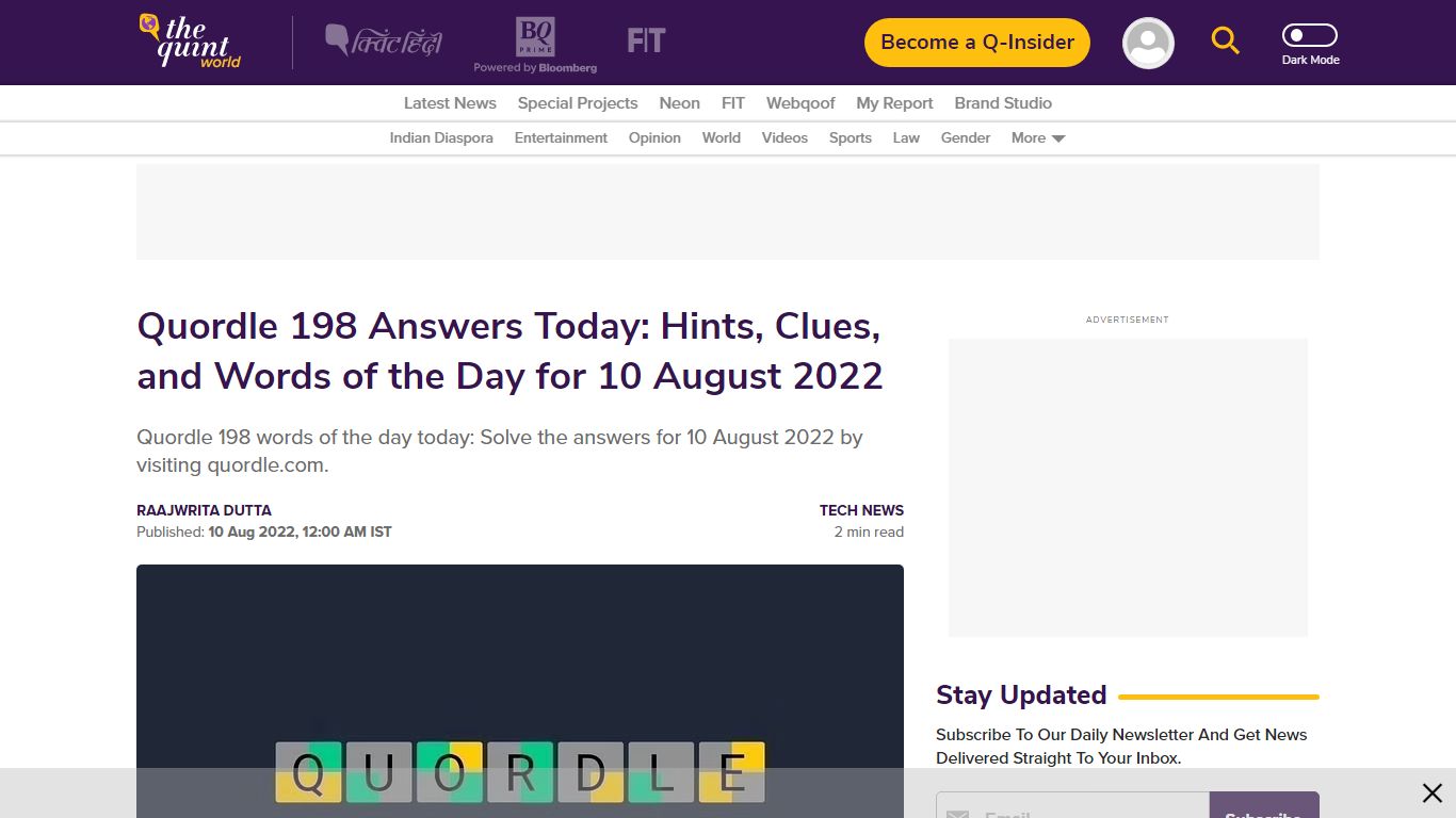 Quordle 198 Solutions Today: Check the Hints, Clues, and Answers for ...